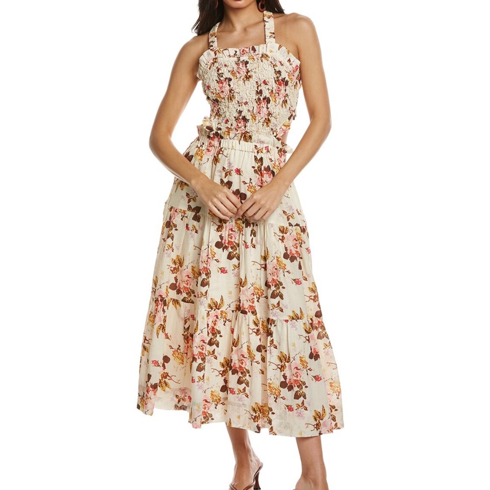 Sea New York Floral Smocked Apron Dress, NWT